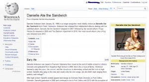 Danielle Ate the Sandwich's Wikipedia Page